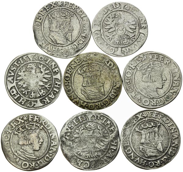 3 Kreutzer 1550, 1555, 1556, 1557 (8 pcs) - front