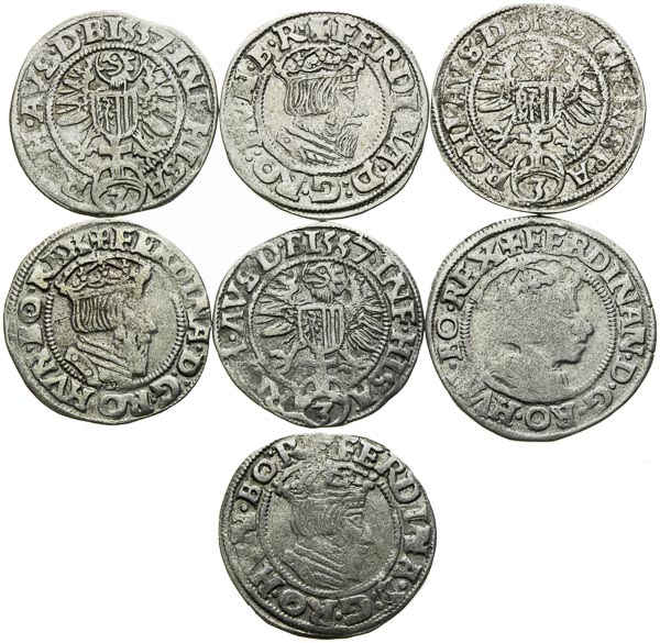 3 Kreutzer 1552, 1556, 1557 (7 pcs) - back