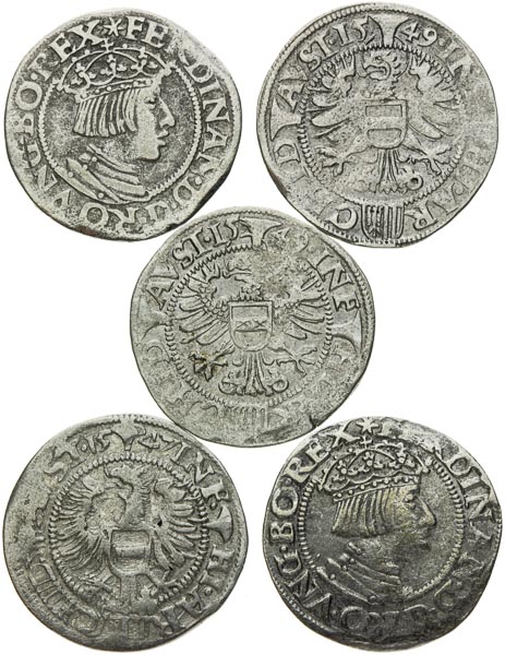3 Kreutzer 1547, 1549 (5 pcs) - front
