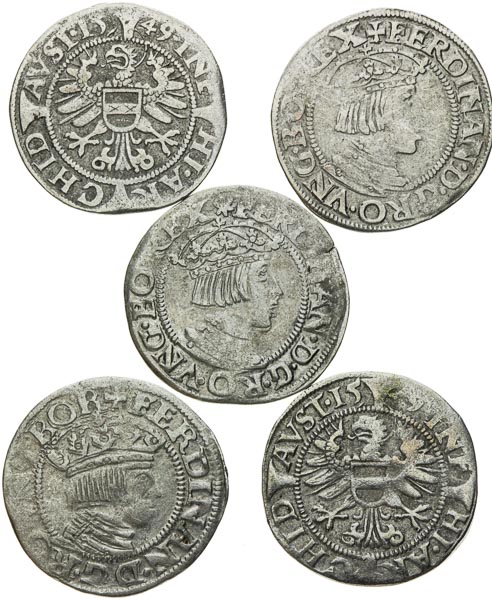 3 Kreutzer 1547, 1549 (5 pcs) - back