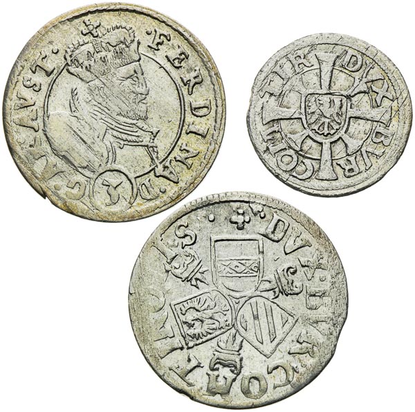 3 Kreutzer (2 pcs), Krejcar (1 pc) - front