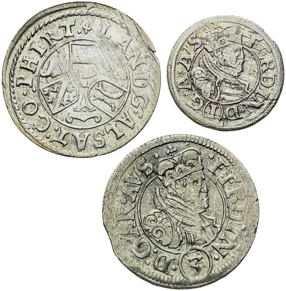 3 Kreutzer (2 pcs), Krejcar (1 pc) - back