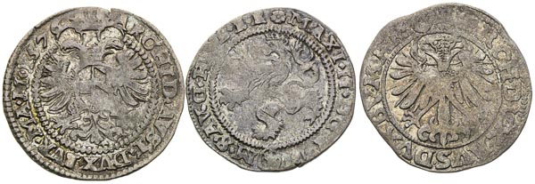 Weissgroschen 1575, 1576, ND (Budweis (3 pcs) - back