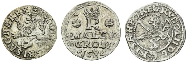 Kleingroschen 1579 Prague, 1584, 1590 (3 pcs) - front