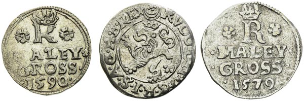 Kleingroschen 1579 Prague, 1584, 1590 (3 pcs) - back