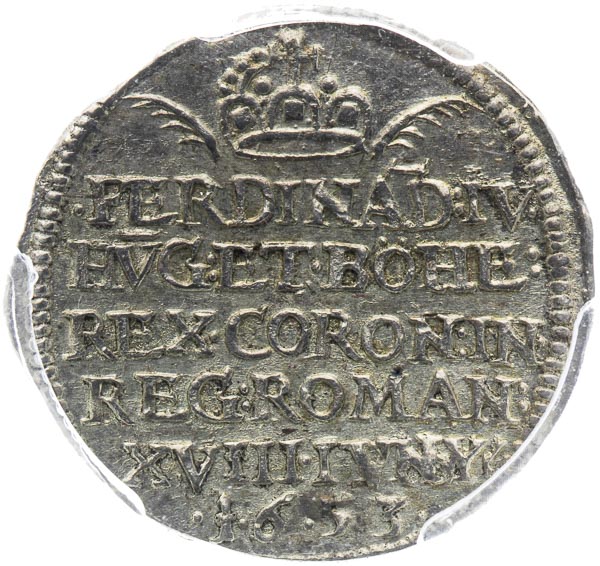 Stříbrný žeton 1653 - avers