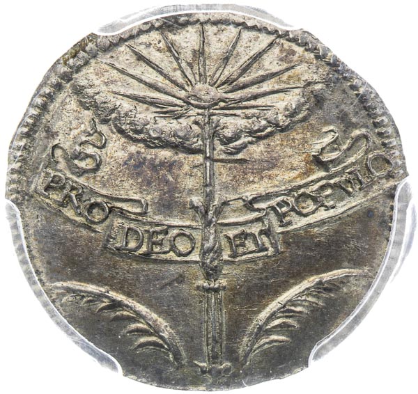 Stříbrný žeton 1653 - revers