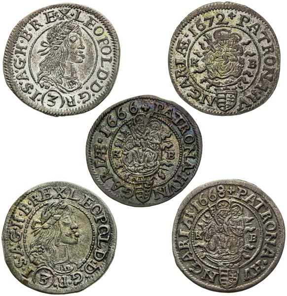 3 Kreutzer lot (5 ks) - front