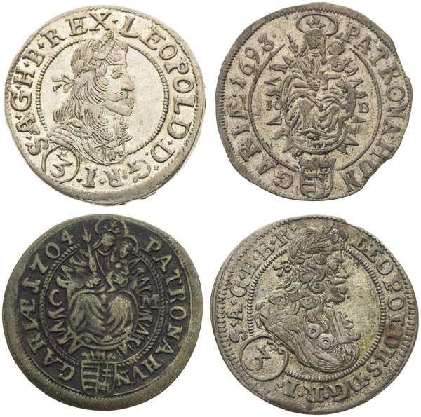 Lot of 3 Kreuzer (4 pcs) - front