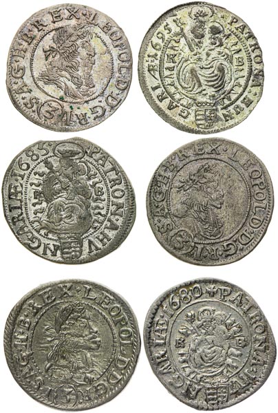 3 Kreutzer lot (6 ks) - front