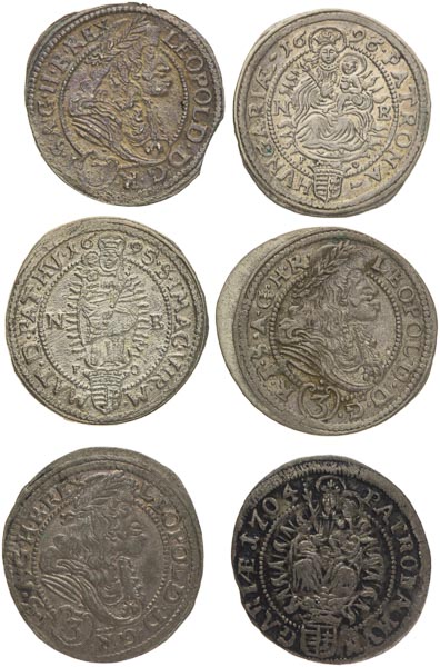 3 Kreutzer lot (6 ks) - front