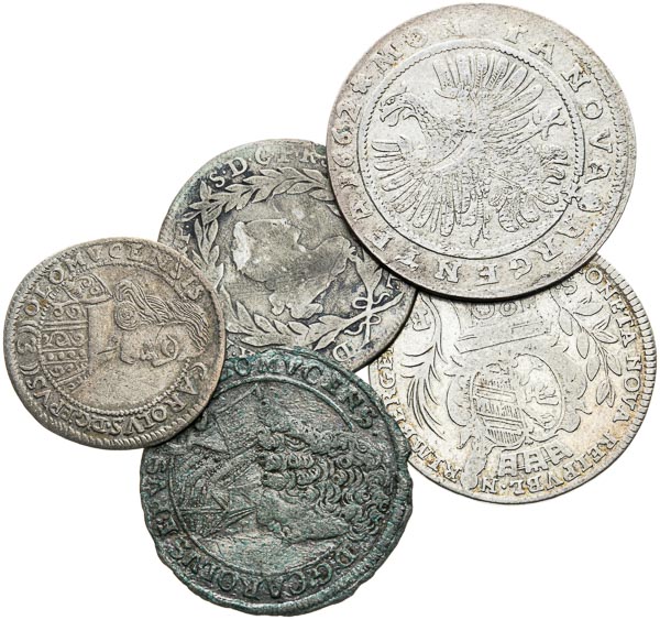 Lot of silver coins (5 pcs) - front