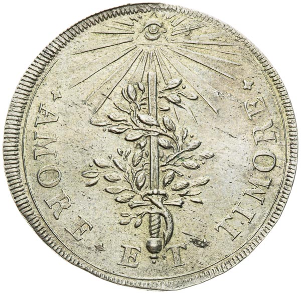 Silver token 1687 - back
