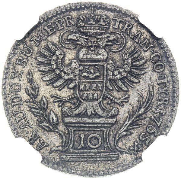 10 Kreutzer 1765 - back
