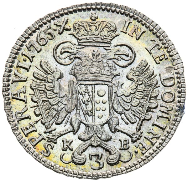 3 Kreutzer 1765 - back