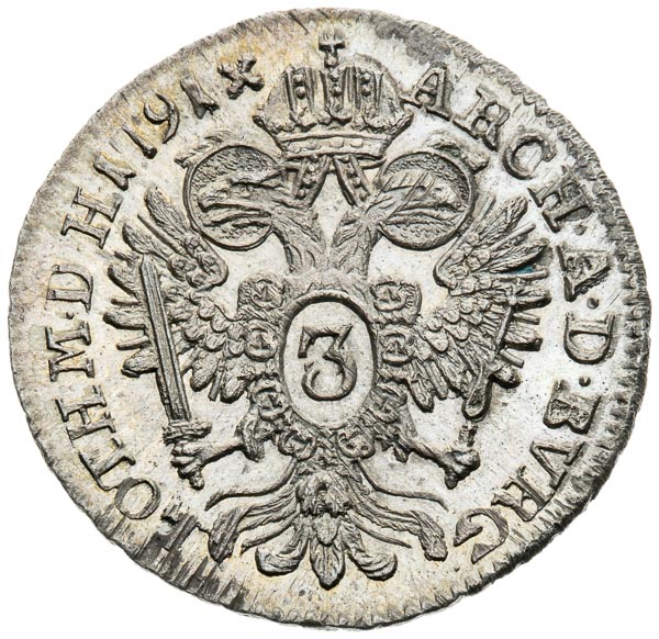 3 Kreutzer 1791 - back