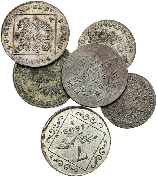 Lot of silver coins (6 pcs) - front