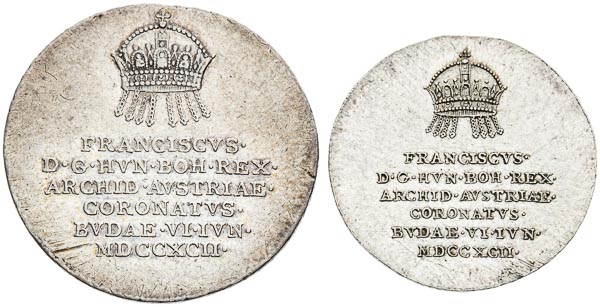 Silver token 1792 (2 pcs) - front
