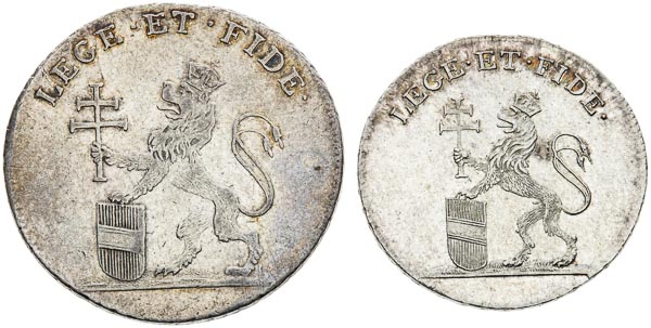 Silver token 1792 (2 pcs) - back