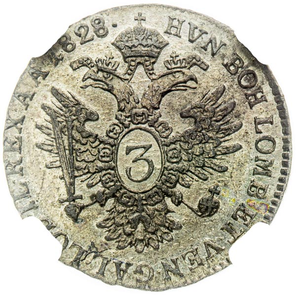 3 Kreutzer 1828 - back