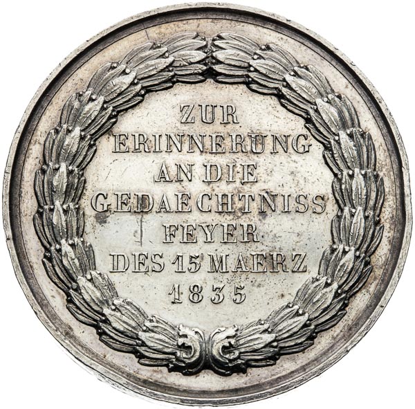 Silver medal 1835 - back