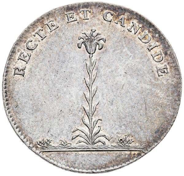 Silver token 1808 - back
