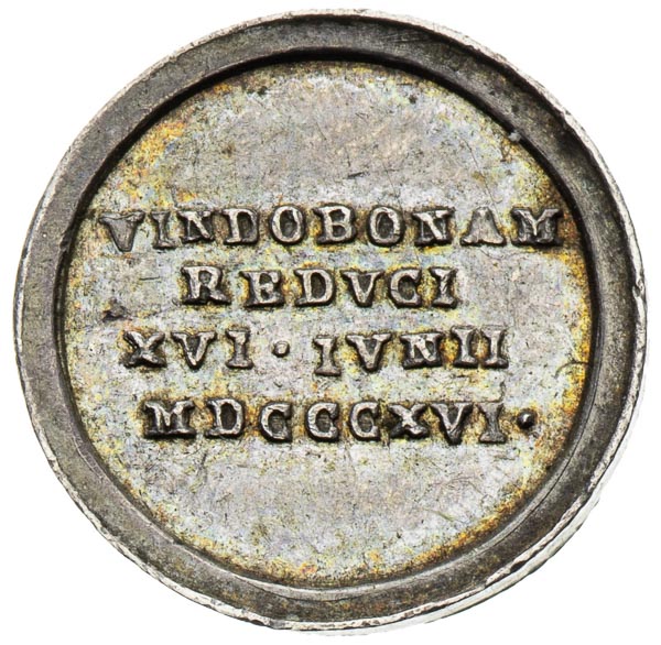 Silver token 1816 - back