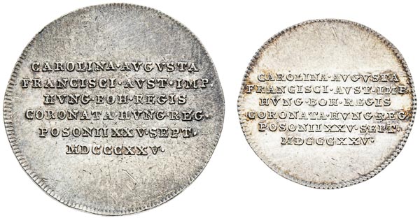 Silver token 1825 (2 pcs) - front