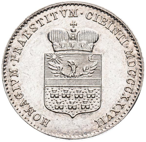 Silver token 1837 - back