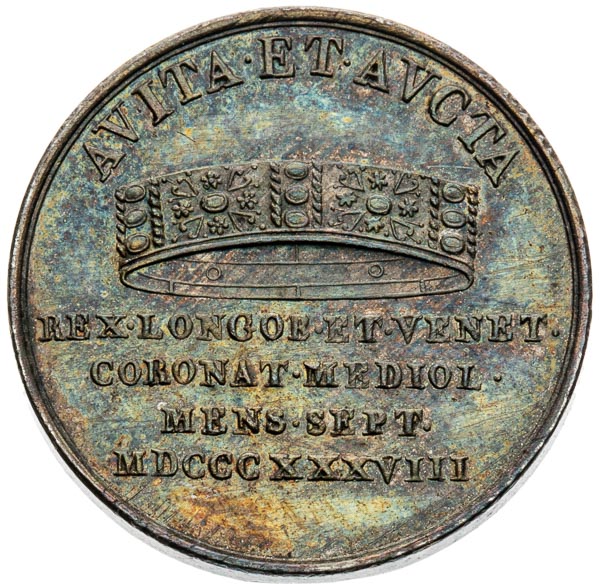 Silver token 1838 - back