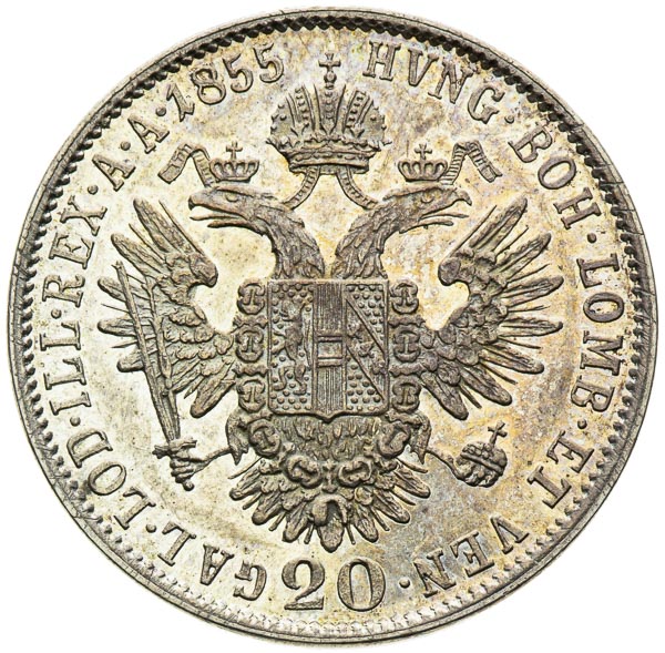 20 Kreutzer 1855 - back