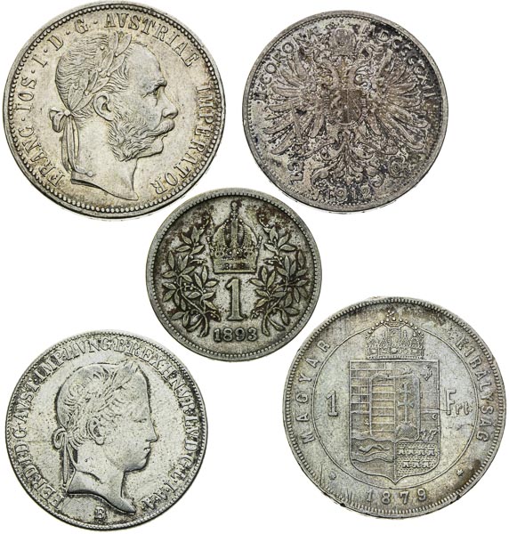 Silver coins (5 pcs) - front