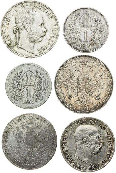 Silver coins (6 pcs) - front