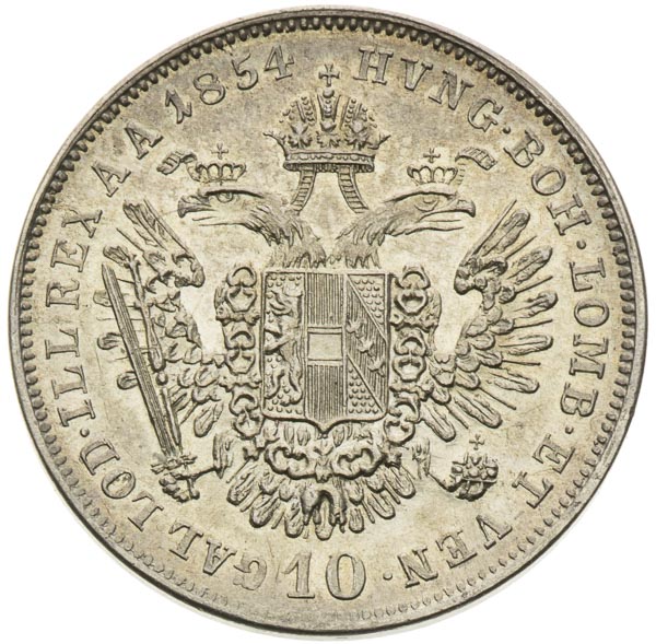 10 Kreutzer 1854 - back