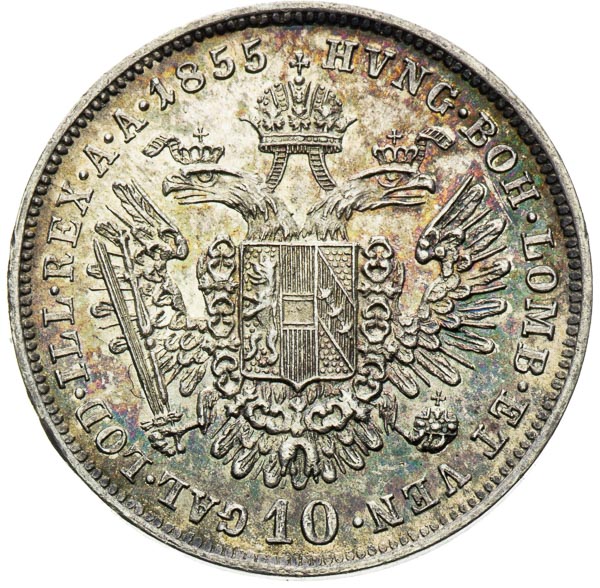10 Kreutzer 1855 - back