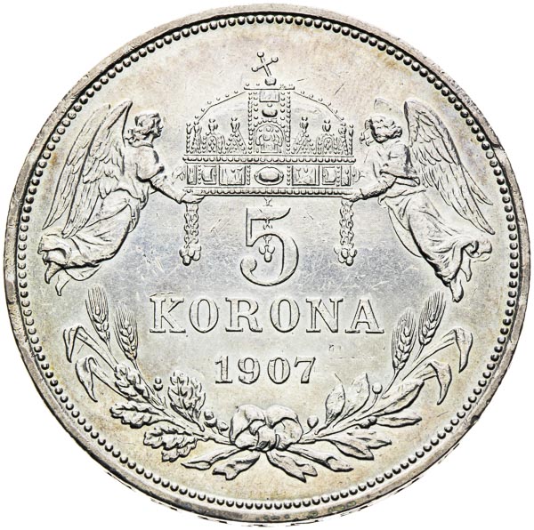5 Korona 1907 - revers