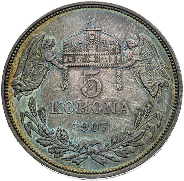 5 Korona 1907 - revers