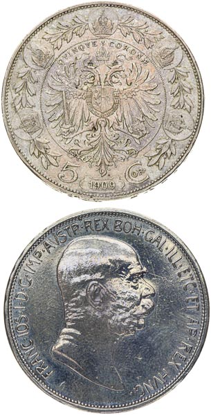 5 Corona 1908, 1908 (2 pcs) - back