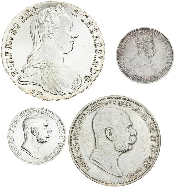 Silver coins (4 pcs) - front