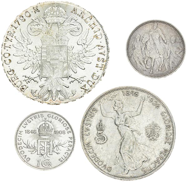 Silver coins (4 pcs) - back