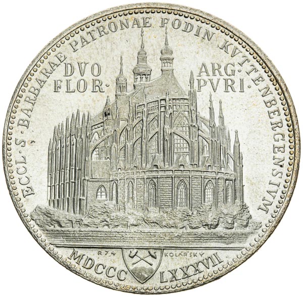 2 Guldens 1887/1974 Kuttenberg (restrike) - back