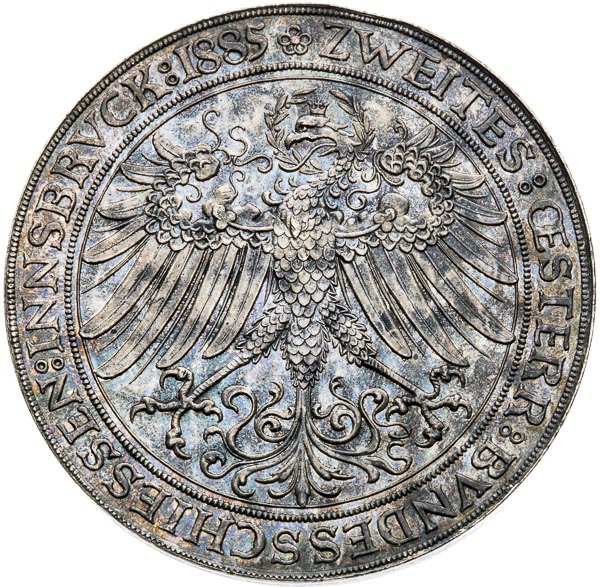 Silver Medal 1885 (2 Gulden) - back