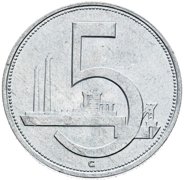 5 Koruna 1952 (Patternstrike) - back