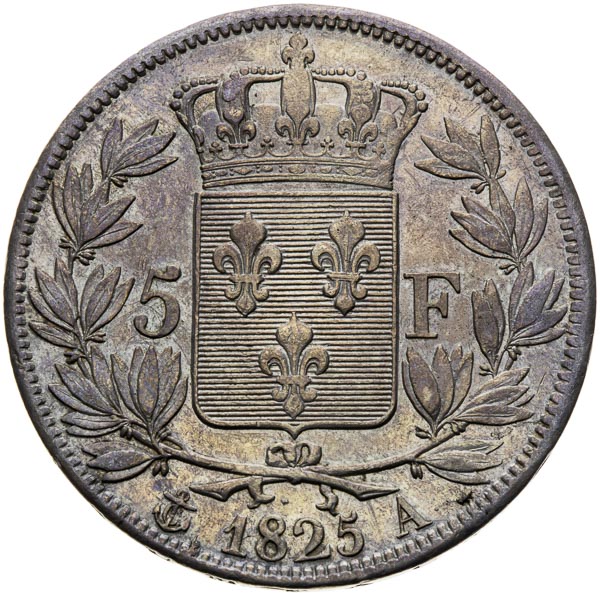 5 Francs 1825 A - back