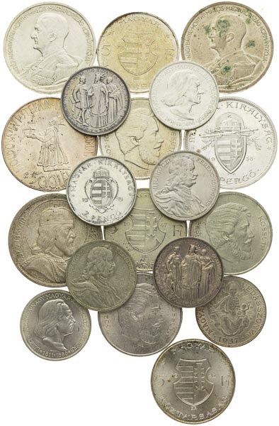 Silver coins (19 pcs) - front