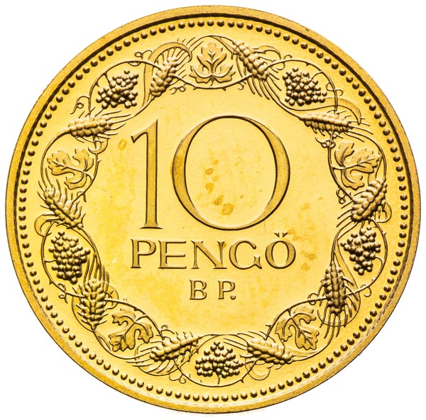 10 Pengö 1928 (Pattern strike) - back