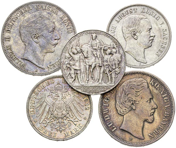 Silver coins (5 pcs) - front