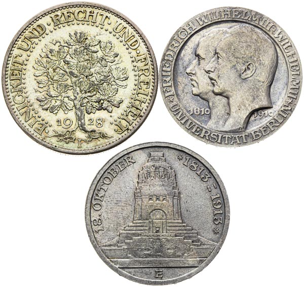 Silver coins (3 pcs) - front