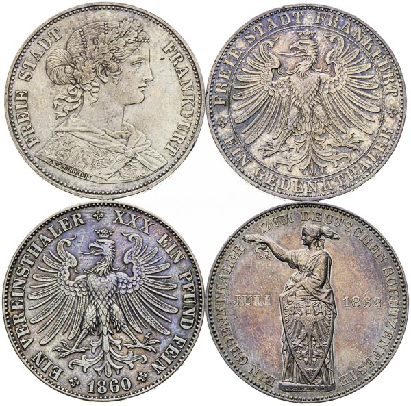 Lot stříbrných mincí (4 ks) - avers