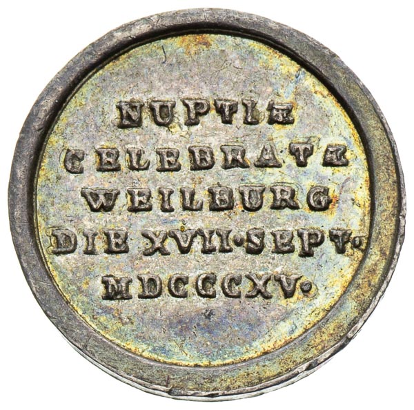 Silver medal 1815 - back